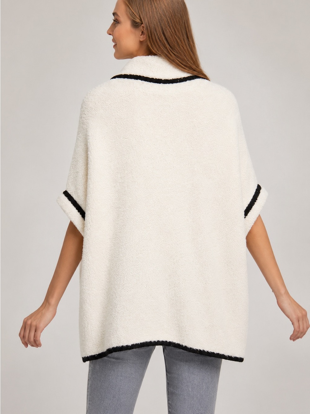 New! Colored Edge Zip Jacket-White - Picture 5 of 5
